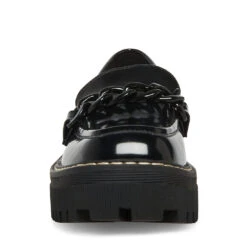 HAAZEL-C BLACK BOX -Cheap Boots And Beyond Store STEVEMADDEN SHOES CHAIN LOAFER BLACK FRONT